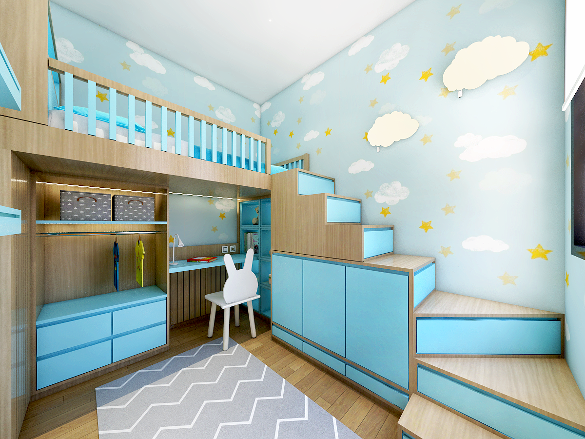 Baby Blue Kids Bedroom